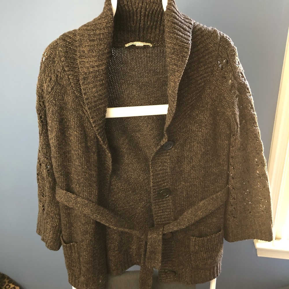 Carolyn Taylor chunky brown cardigan medium